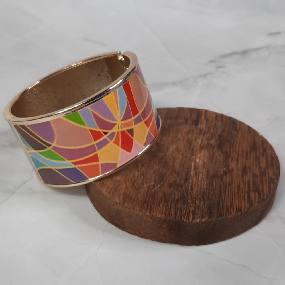 Multi-color Wide Hinge Cuff Bracelet